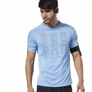 Reebok One Series Running Reflective Move T Shirt Herren - Blau - DE 148-IKQ